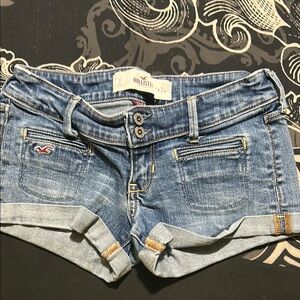 Hollister Blue Jean Shorts Distressed Cut-Off Style